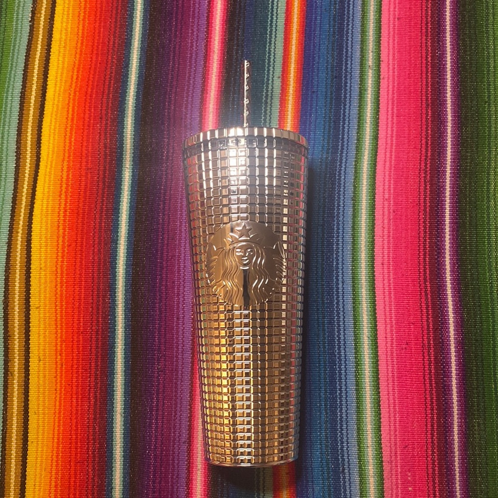Starbucks Silver Disco Ball Studded 24 OZ Tumbler
